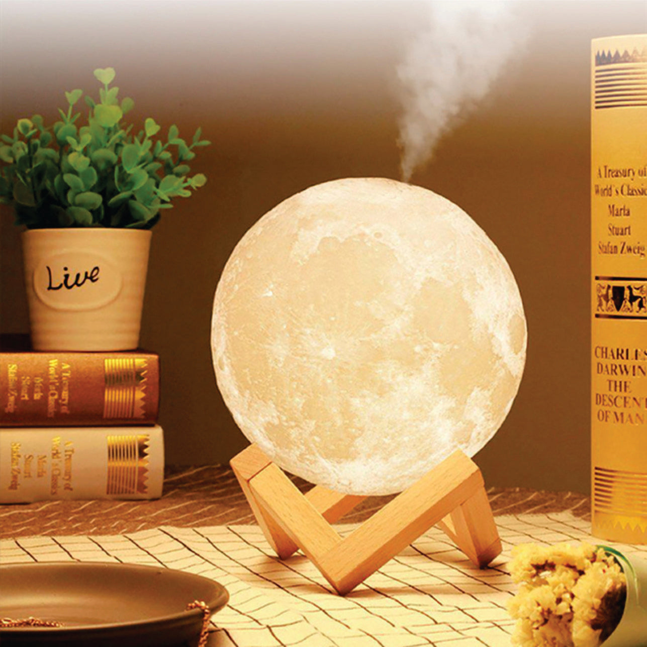 Lámpara luna Humidificadora
